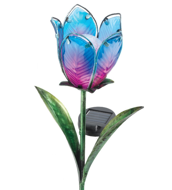 Solar Tulip Stake - Blue/Pink