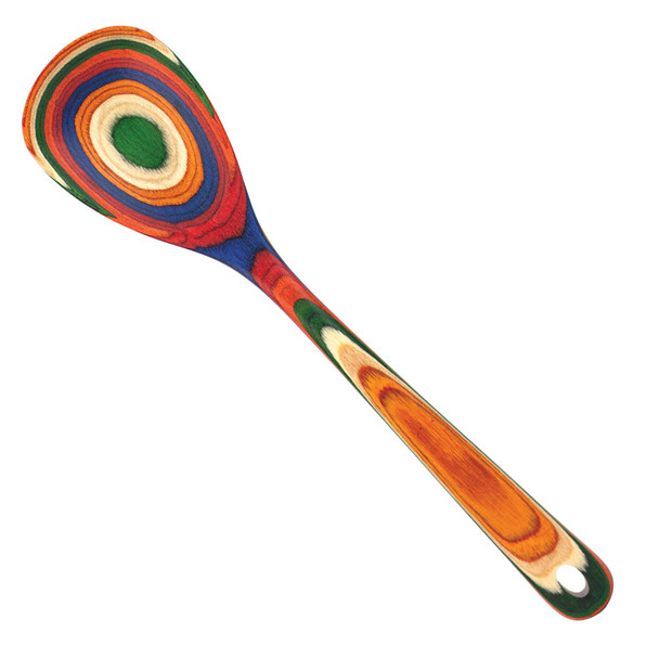Colorful wooden serving spoon