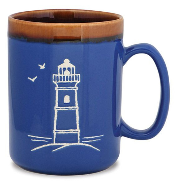 coffee mug with lighthouse