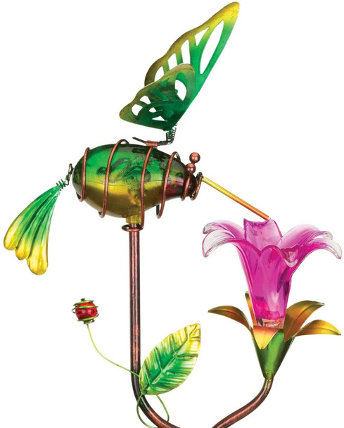 Ellipse Flower Solar Stake - Hummingbird