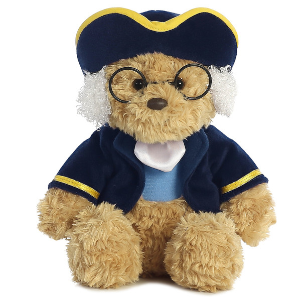 Ben Franklin bear plush toy front view