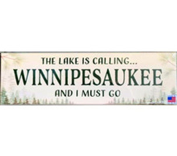 Lake Winnipesaukee is Calling  Wooden Sign