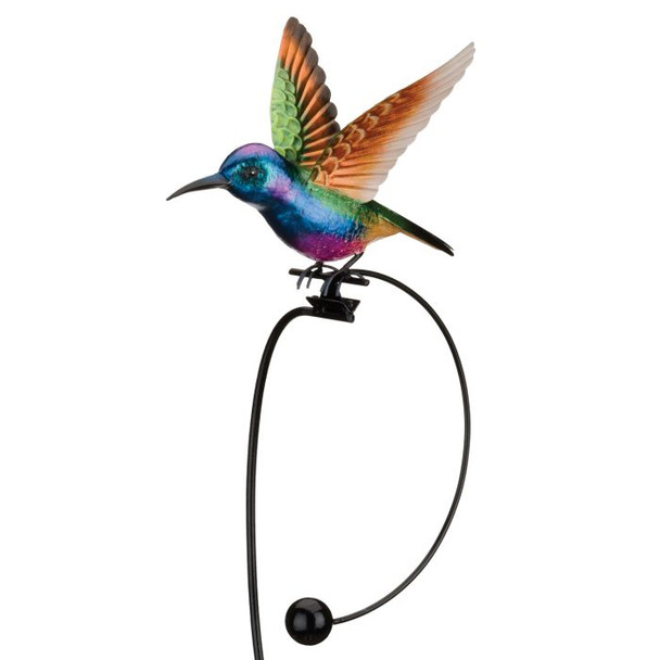 Rocker Hummingbird Garden Stake - Purple Coronet