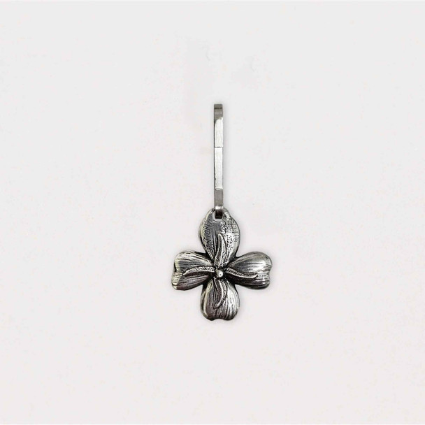 Dogwood Zipper Pull - Front - Pewter