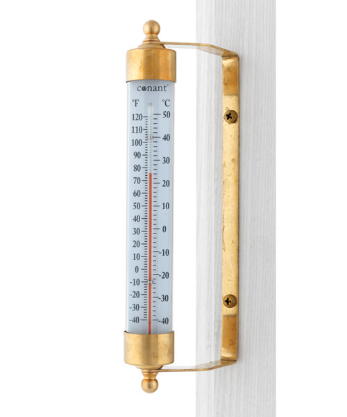 Indoor/Outdoor Thermometer - High Contrast, Satin Nickel Finish - The Old  Farmer's Store