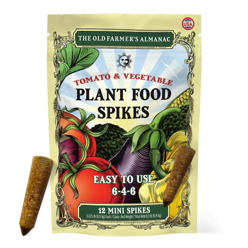 The Old Farmer's Almanac Tomato & Vegetable Plant Food Spikes (12 Mini  Spikes) - The Old Farmer's Store