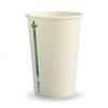 BioPak 10oz (80mm) Single Wall BioCup - White Green Line 1000/Carton