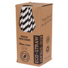 Paper Regular Straw - BLACK STRIPE 250Pk