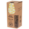 Bygreen Paper Regular Straw - PINEAPPLE PRINT 250Pk