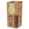Paper Regular Straw - RAINBOW STRIPE 2500/Carton