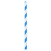 Bygreen Paper Cocktail Straws - BLUE STRIPE 250Pk