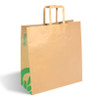 BIOPAK FSC KRAFT RECYCLED PAPER BAG - FLAT PAPER HANDLE - MEDIUM (320x340x140) 200/CARTON