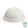 BioPak (90mm) Plant Fibre Dome Cold Paper BioCup Lid - White 1000/Carton