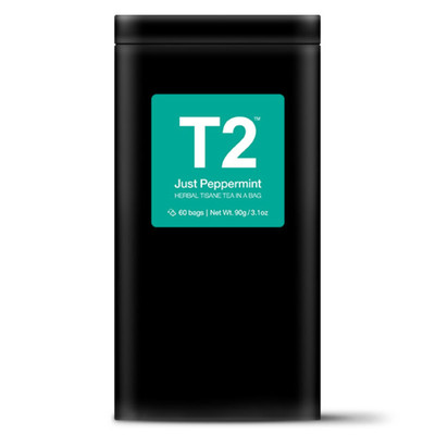 T2 Just Peppermint Tea 60pk Teabag Tin