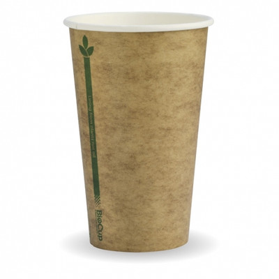 Biopak 12oz Coffee Cup (80mm) - Kraft Green Line 1000/Carton