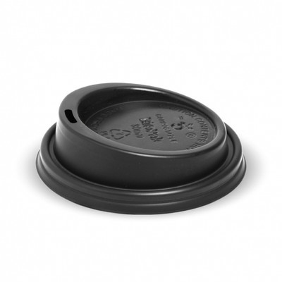 Biopak PLA Small Lid for 6-12oz (80mm) cups- Black 1000/Carton