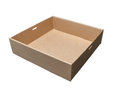 Catering Tray #5 - Kraft Brown SMALL (225mm x 225mm x 60mm) | 100/Carton