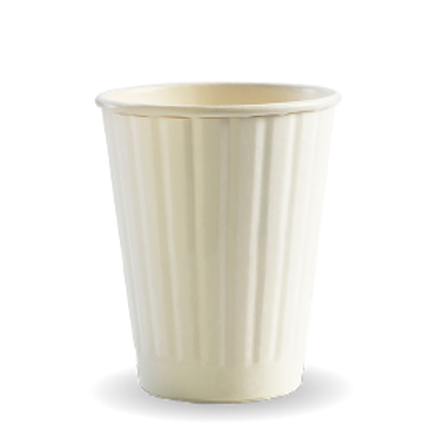 BioPak 8oz (90mm) Double Wall BioCup - White 1000/Carton