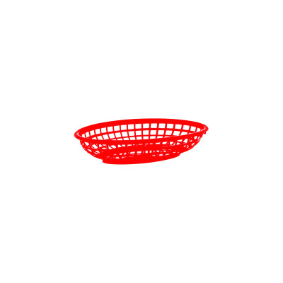 Oval Serving Basket Plastic - RED