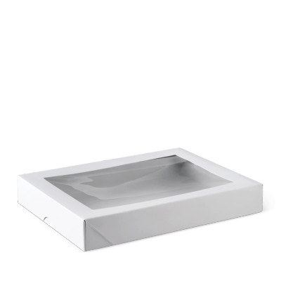 Detpak Flat Long Patisserie Box - WHITE (200x150x30) 200/Carton