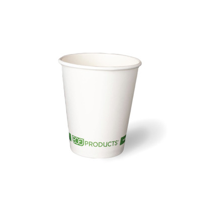 Detpak ECO-PRODUCTS® (89mm) 12oz PLA SINGLE WALL HOT CUP with GREEN STRIPE 1000/CARTON DP-R257S0364