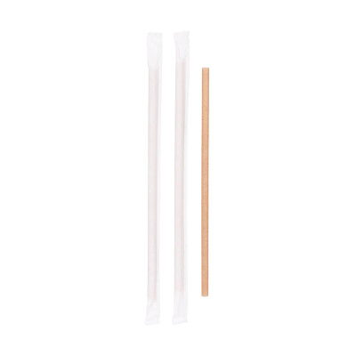 Stroh Sugarcane with PLA Regular Straw  Individually Wrapped (6x200mm) 500/Box