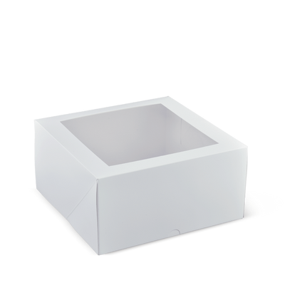 9 Inch Deep Square Patisserie Box - WHITE (240x240x120) 100/Carton
