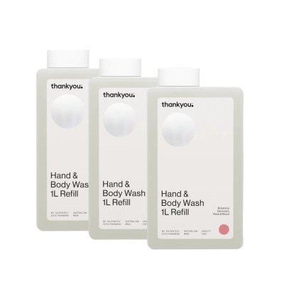 Thankyou Geranium & Rosewood – Hand & Body Wash (1L Refill) Box of 3