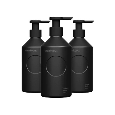 Thankyou Forever Pump Bottle - Black Aluminium 500mL (Box of 3)