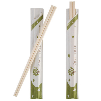 Wooden Chopsticks Wrapped - 100/Pk