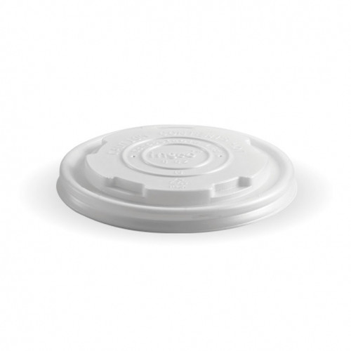 Biopak Biobowl 8oz PLA Flat White Lid 1000/Carton