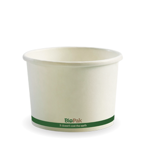 Biopak 8oz BioBowl - White 1000/Carton