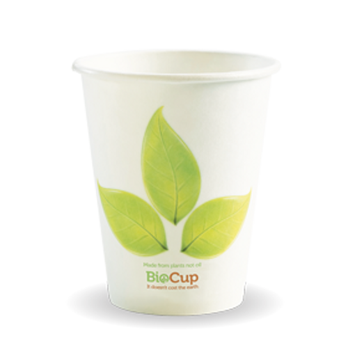 BioPak 8oz (80mm) Single Wall Biocup - Leaf Design 1000/Carton