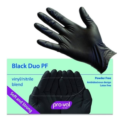 PROVAL Black Duo Nitrile Large Box of 100