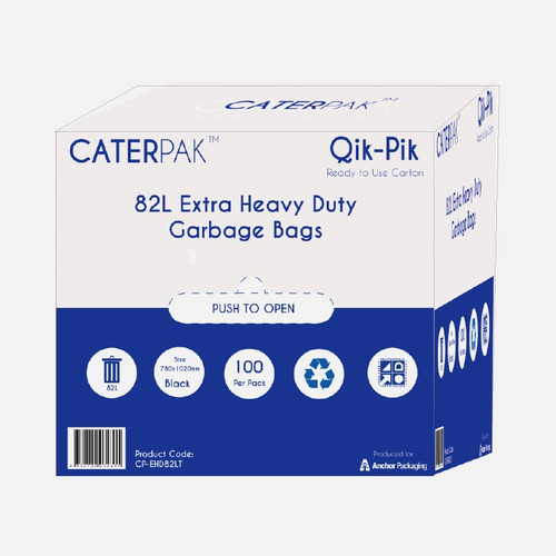 Qik-Pik Extra-HD Garbage Bags 82L Box of 100