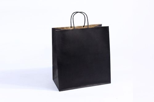 Large Paper Twist Handle Carry Bag - BLACK (350x320x180) 200/Carton