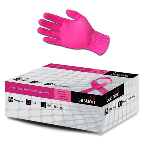 Bastion Nitrile Ultra Soft Pink Powder Free Gloves