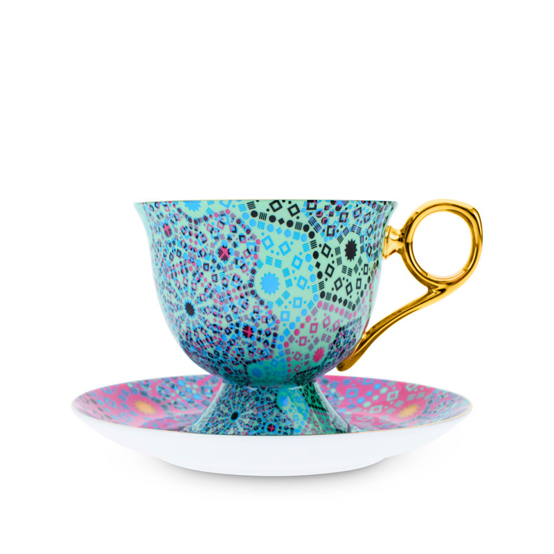 T2 Moroccan Tealeidoscope Aqua Cup & Saucer Large 220ml