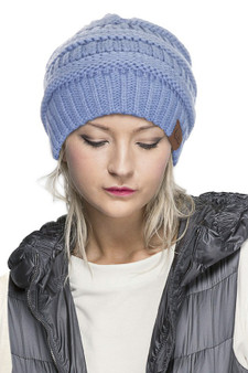C.C Knit Beanie with Fuzzy Lining Various Colors
