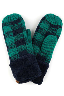 C.C Buffalo Check Knit Gloves Various Colors