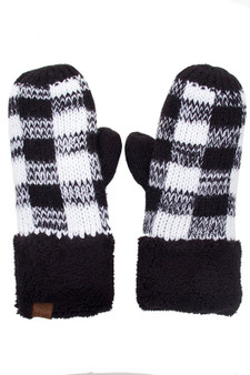 C.C. Buffalo Check Pattern Gloves Mittens Various Colors