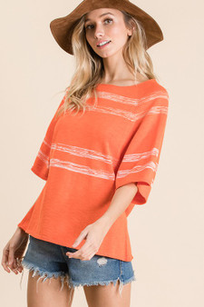 CES FEMME Yarn Dyed Light Knit Top