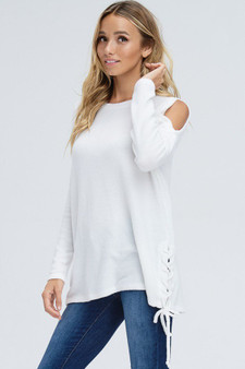 CHERISH Cold Shoulder Sweater