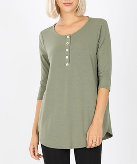 HENLEY 3/4 SLEEVE TOP 