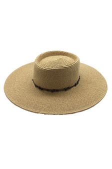 STRAW PANAMA HAT WITH KNOTTED BAND