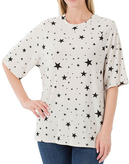 STAR RAGLAN SLEEVE ROUND NECK TOP