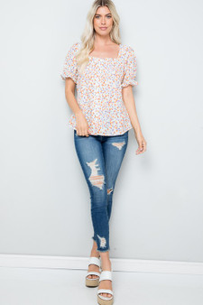 ZIA SQUARE NECK FLORAL TOP