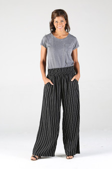 Nostalgia Striped Pants with Smock Waist