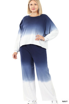 Plus Size French Terry Dip Dyed Lounge Set