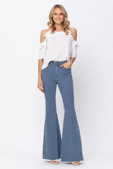 Judy Blue High Waist Pin Stripe Super Flare Jeans 